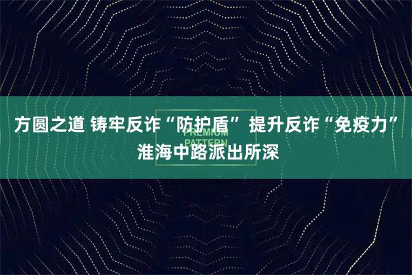 方圆之道 铸牢反诈“防护盾” 提升反诈“免疫力” 淮海中路派出所深